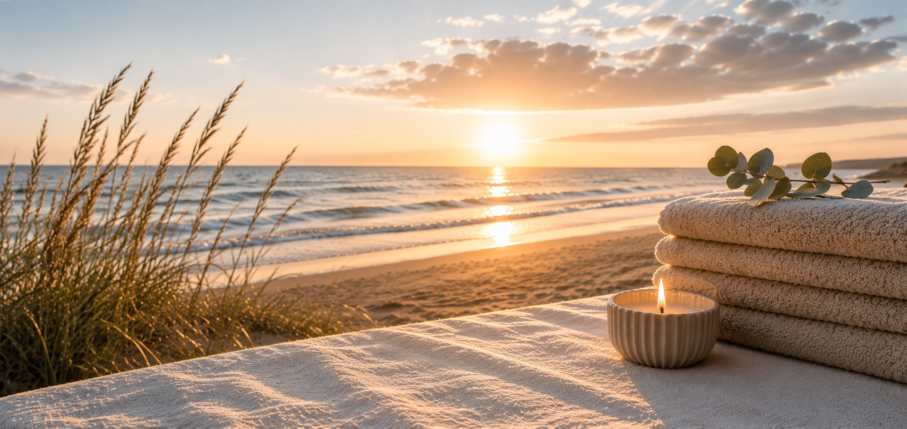 Kerze am Strand
